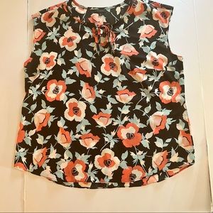 Talbots floral sleeveless blouse